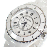 【並行輸入品】シャネル CHANEL J12 H5698 腕時計 ステンレススチール セラミック クオーツ ホワイト文字盤 レディース【中古】【Aランク】