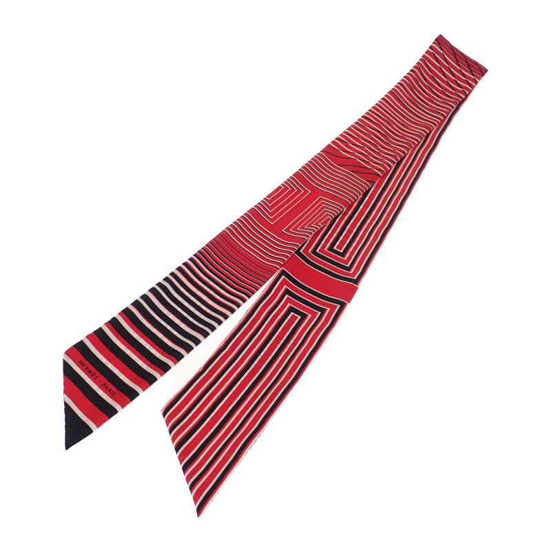 エルメス HERMES H・オ・ギャロップ マキシツイリー スカーフ シルク レッド ブラック レディース【中古】【Aランク】