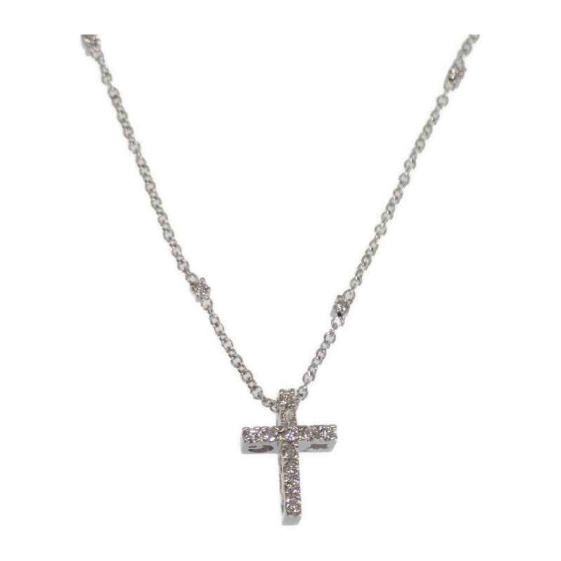 ジョエルモーダ GIOIEL MODA クロス ネックレス K18ホワイトゴールド ダイヤモンド レディース【中古】【Aランク】
