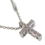 【中古】ジョエルモーダ GIOIEL MODA クロス ネックレス K18ホワイトゴールド ダイヤモンド レディース【Aランク】