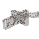 【中古】ジョエルモーダ GIOIEL MODA クロス ネックレス K18ホワイトゴールド ダイヤモンド レディース【Aランク】