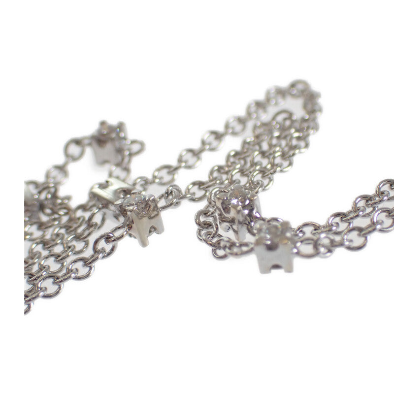 【中古】ジョエルモーダ GIOIEL MODA クロス ネックレス K18ホワイトゴールド ダイヤモンド レディース【Aランク】