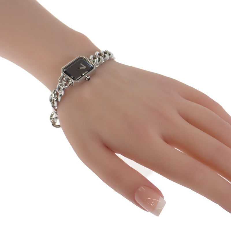 シャネル CHANEL プルミエール H3248 腕時計 ステンレススチール クオーツ ブラック文字盤 レディース【中古】【ABランク】