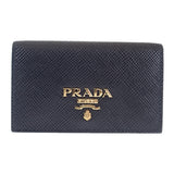 プラダ PRADA サフィアーノ 1MC122_QWA_F0002 カードケース レザー ブラック ゴールド金具 レディース【中古】【Aランク】