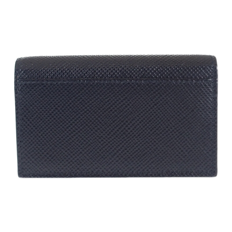 PRADA 普拉達 Saffiano 皮夾式卡片套 1MC122_QWA_F0002 黑色皮革 金色金屬配件 女士【二手】【A級】