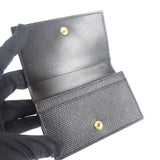 プラダ PRADA サフィアーノ 1MC122_QWA_F0002 カードケース レザー ブラック ゴールド金具 レディース【中古】【Aランク】