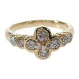 【中古】 フラワー クローバー デザイン ジュエリー リング K18イエローゴールド 12号 レディース【Aランク】