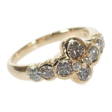 【中古】 フラワー クローバー デザイン ジュエリー リング K18イエローゴールド 12号 レディース【Aランク】