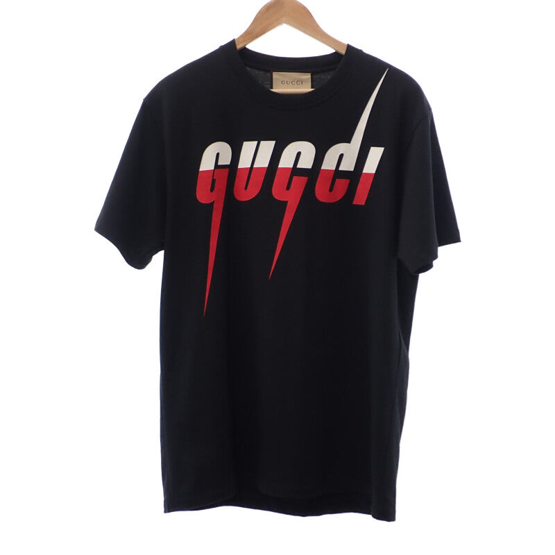 グッチ GUCCI ブレードプリント S 565806_XJAZY_1141 半袖Tシャツ コットン ブラック メンズ【中古】【Aランク】