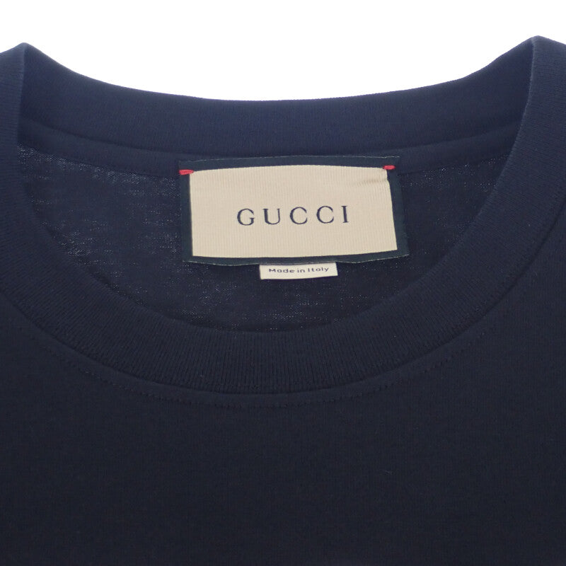 GUCCI 古馳 刀刃印花 S 565806_XJAZY_1141 短袖T恤 棉 黑色 男士【二手】【A級】