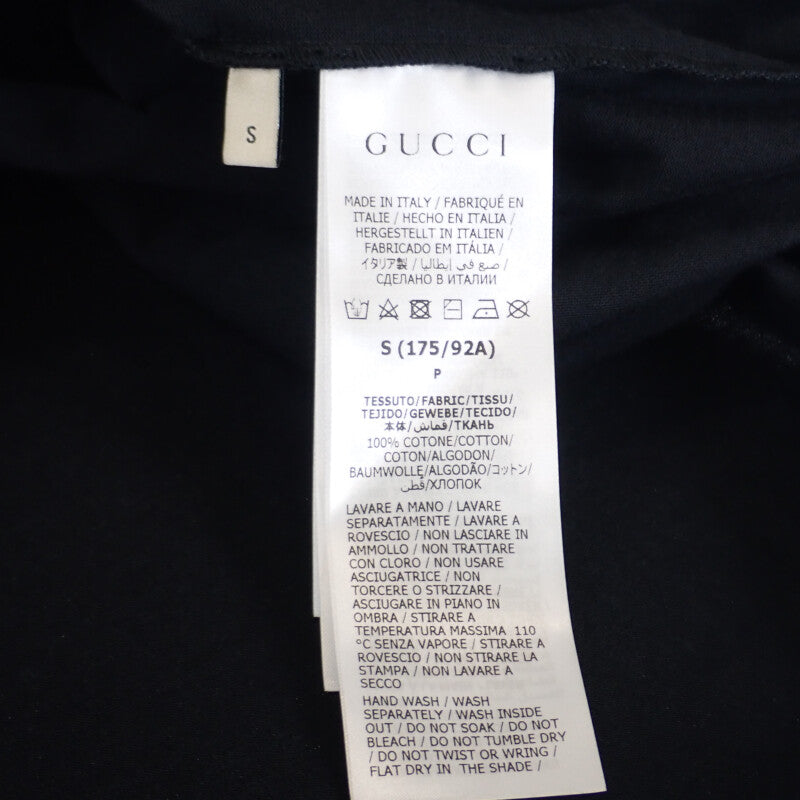GUCCI 古馳 刀刃印花 S 565806_XJAZY_1141 短袖T恤 棉 黑色 男士【二手】【A級】