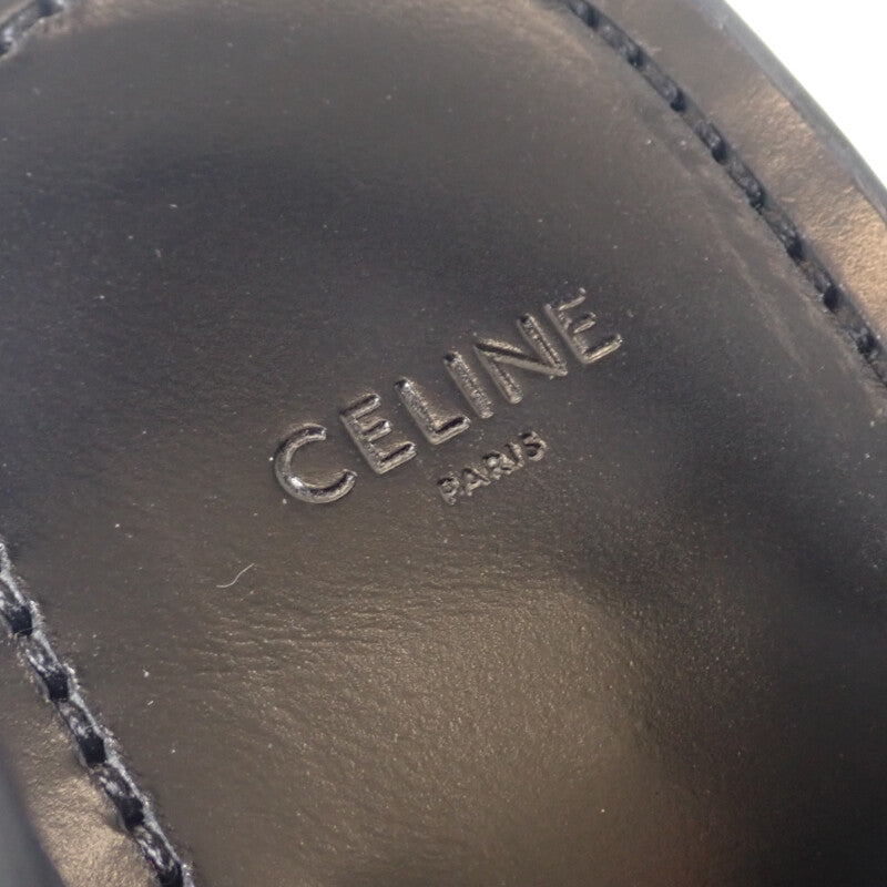 Celine 思琳 LEO 魔鬼氈涼鞋 345663338C.38NO 小牛皮 黑色 39 號 女款【中古】【S級】