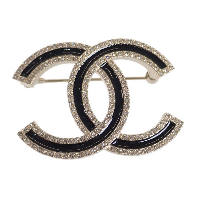 シャネル CHANEL ココマーク ブローチ メタル クリスタル ゴールド 