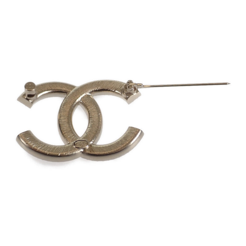 香奈兒 CHANEL COCO Mark 胸針 金屬 水晶 金色 黑色 女士【中古品】【A級】