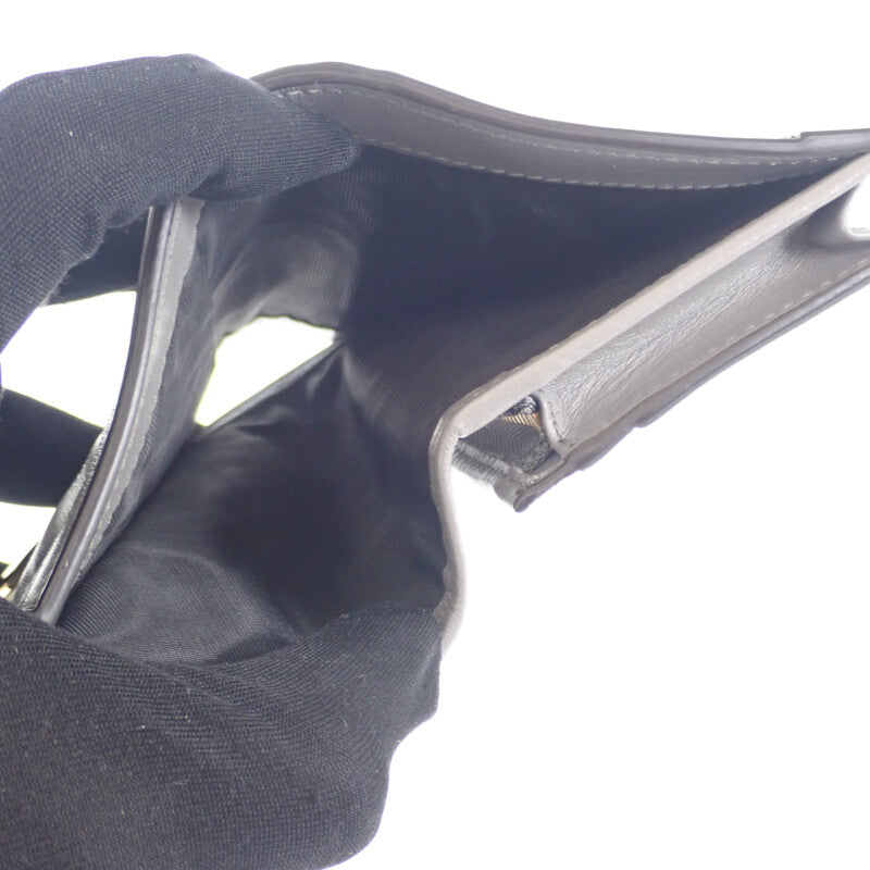 グッチ GUCCI GGマトラッセ ウォレット 723786_UM8IG カードケース キルティングレザー グレー ゴールド金具 レディース【中古】【SAランク】