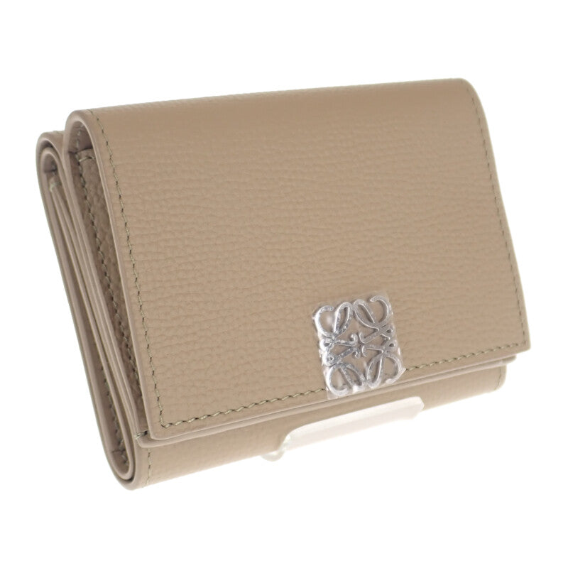 ロエベ三つ折り財布トライフォールドウォレットグリーンアナグラム