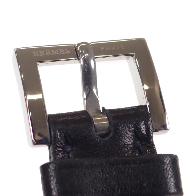 エルメス HERMES パプリカ PA1.210 腕時計 ステンレススチール レザー クオーツ シルバー文字盤 レディース【中古】【ABランク】