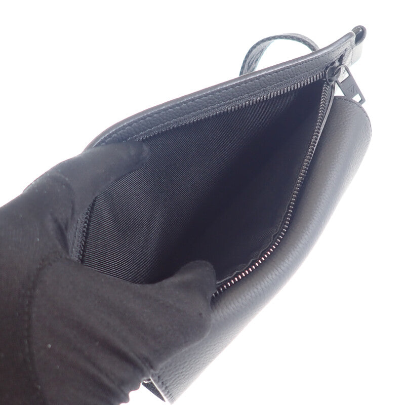 ルイヴィトン LOUIS VUITTON テイクオフ・スリング M57081 ボディバッグ グレインカーフレザー ブラック メンズ【中古】【Aランク】