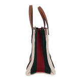 グッチ GUCCI インターロッキングG ミニトートバッグ 727735 2WAYバッグ ショルダーバッグ キャンバス レザー アイボリー ゴールド金具 レディース【中古】【Aランク】