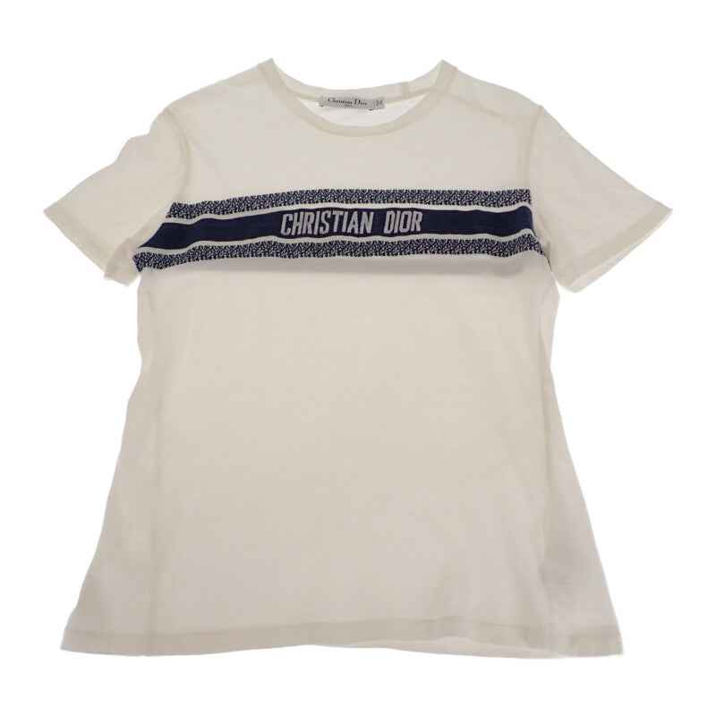 ディオール Dior ロゴ S 143T04A4043_X0200 半袖Tシャツ コットン ホワイト メンズ レディース【中古】【ABランク】