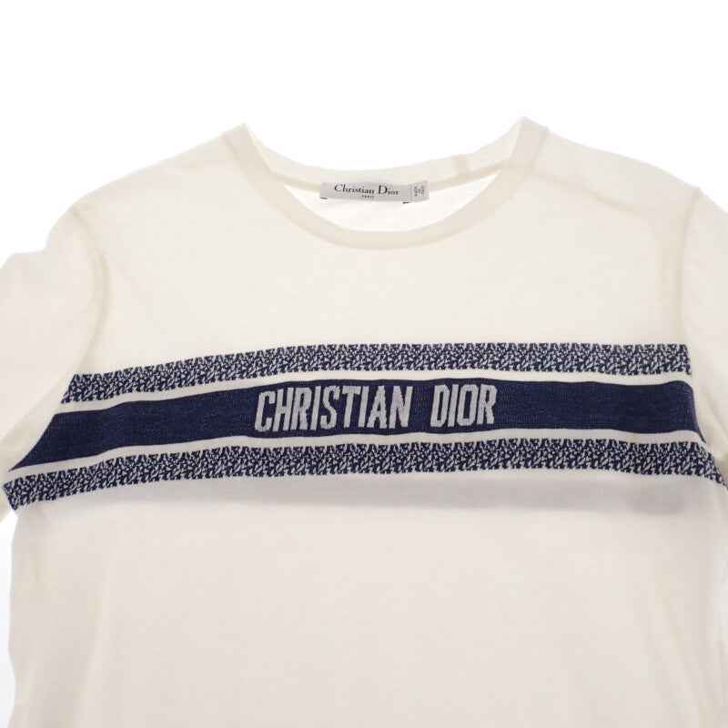 ディオール Dior ロゴ S 143T04A4043_X0200 半袖Tシャツ コットン ホワイト メンズ レディース【中古】【ABランク】