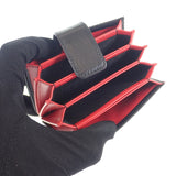 プラダ PRADA アコーディオンバイカラー 1MC211 カードケース ヴィッテロムーブレザー ブラック レッド レディース【中古】【Aランク】