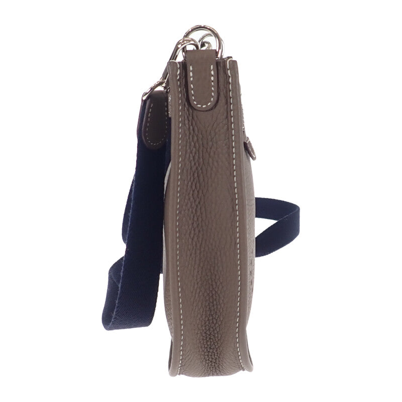 エルメス HERMES エヴリン TPM ショルダーバッグ トリヨンクレマンス エトゥープ ブルーインディゴ シルバー金具 レディース【中古】【Aランク】