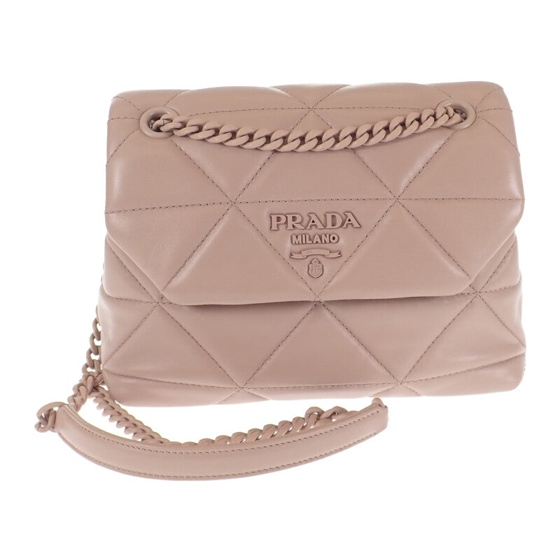 プラダ PRADA スペクトラムスモール 1BD233 ショルダーバッグ ナッパレザー ピンクベージュ レディース【中古】【ABランク】