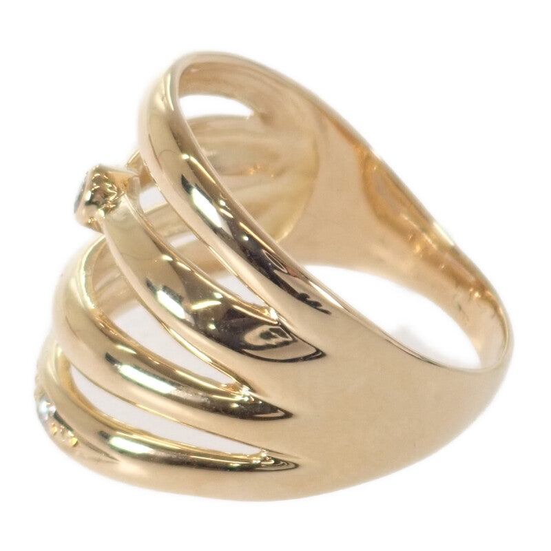 デザイン ジュエリー 12号 リング K18イエローゴールド ダイヤモンド レディース【中古】【Aランク】