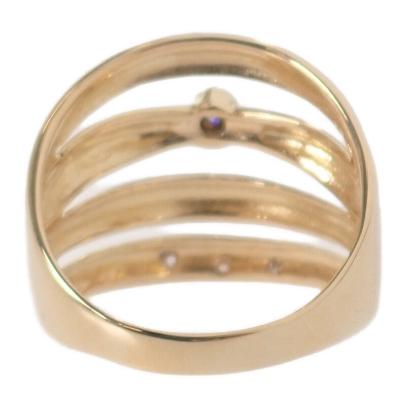 デザイン ジュエリー 12号 リング K18イエローゴールド ダイヤモンド レディース【中古】【Aランク】