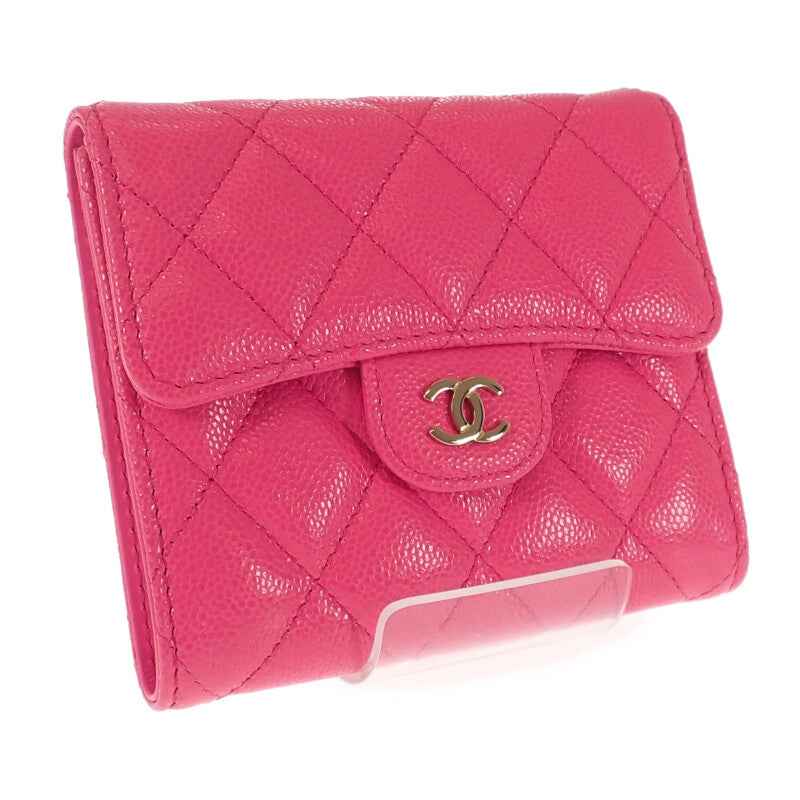シャネル CHANEL クラシックフラップウォレット AP0231 二つ折り財布 キャビアスキン フューシャピンク レディース【中古】【Aランク】