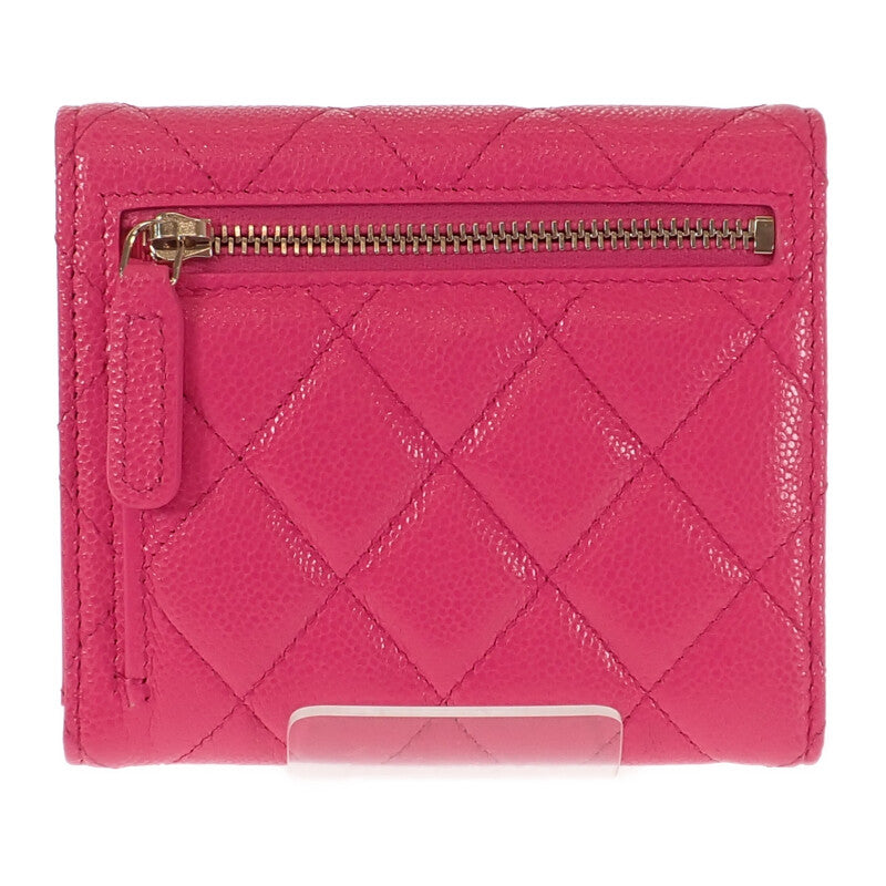 シャネル CHANEL クラシックフラップウォレット AP0231 二つ折り財布 キャビアスキン フューシャピンク レディース【中古】【Aランク】