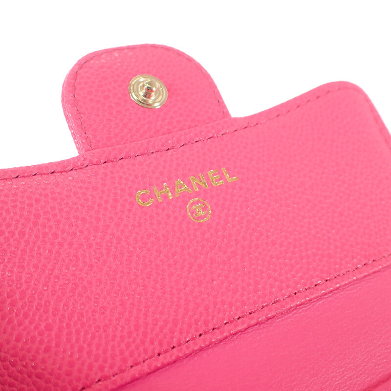シャネル CHANEL クラシックフラップウォレット AP0231 二つ折り財布 キャビアスキン フューシャピンク レディース【中古】【Aランク】