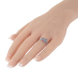 【中古】 デザイン ジュエリー リーフ リング K18ホワイトゴールド ブルー 14号 サファイヤ レディース【Aランク】