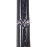 【中古】 デザイン ジュエリー リーフ リング K18ホワイトゴールド ブルー 14号 サファイヤ レディース【Aランク】