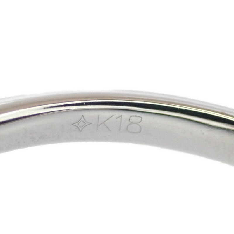 【中古】 デザイン ジュエリー リーフ リング K18ホワイトゴールド ブルー 14号 サファイヤ レディース【Aランク】