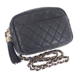 シャネル CHANEL マトラッセ カメラバッグ チェーン A57719 ショルダーバッグ キャビアスキン ブラック ゴールド金具 レディース【中古】【Bランク】