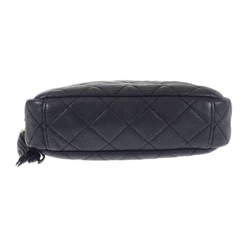 シャネル CHANEL マトラッセ カメラバッグ チェーン A57719 ショルダーバッグ キャビアスキン ブラック ゴールド金具 レディース【中古】【Bランク】