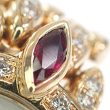 ショパール Chopard ラウンド 10/6353-21 腕時計 K18イエローゴールド ダイヤモンド ルビー クオーツ ホワイト文字盤 レディース【中古】【Aランク】