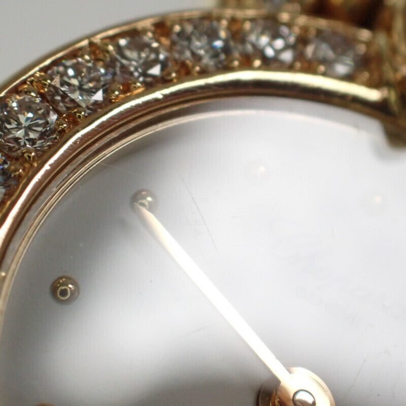 ショパール Chopard ラウンド 10/6353-21 腕時計 K18イエローゴールド ダイヤモンド ルビー クオーツ ホワイト文字盤 レディース【中古】【Aランク】