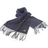 プラダ PRADA トライアングルロゴ 2FS047_2COP_F0008 マフラー シルク カシミヤ ネイビー メンズ レディース【中古】【Aランク】