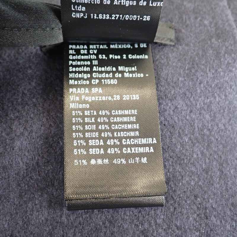 プラダ PRADA トライアングルロゴ 2FS047_2COP_F0008 マフラー シルク カシミヤ ネイビー メンズ レディース【中古】【Aランク】