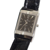 ジャガールクルト JAEGAER LECOULTRE レベルソ クラシック 250.3.86 腕時計 K18ホワイトゴールド レザー 手巻き ブラック文字盤 メンズ【中古】【Aランク】