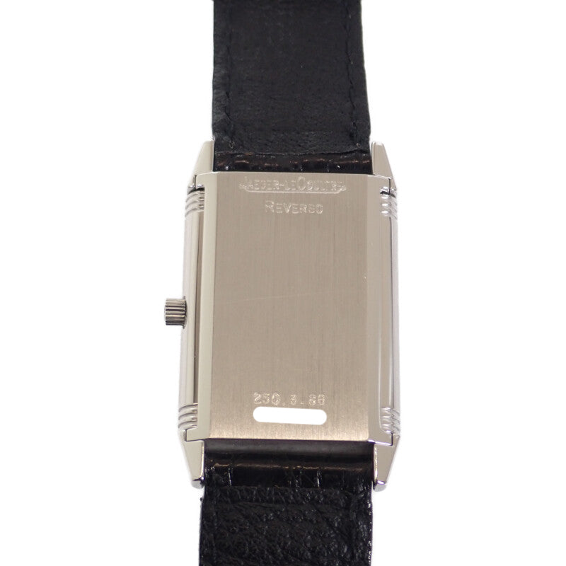 ジャガールクルト JAEGAER LECOULTRE レベルソ クラシック 250.3.86 腕時計 K18ホワイトゴールド レザー 手巻き ブラック文字盤 メンズ【中古】【Aランク】