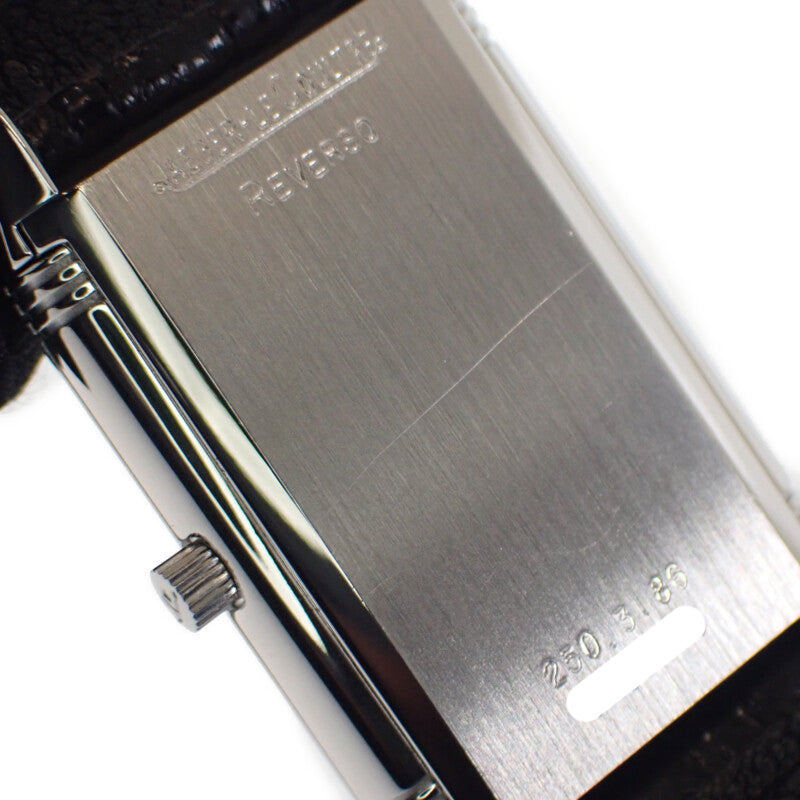 ジャガールクルト JAEGAER LECOULTRE レベルソ クラシック 250.3.86 腕時計 K18ホワイトゴールド レザー 手巻き ブラック文字盤 メンズ【中古】【Aランク】