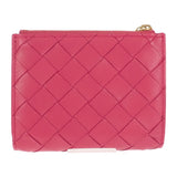 ボッテガヴェネタ BOTTEGA VENETA スモール ウォレット 742330 二つ折り財布 イントレチャート ピンク レディース【中古】【Aランク】