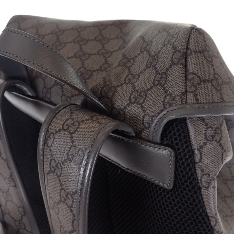 GUCCI 古馳 Ophidia 中號雙肩包 598140_FABHU_8863 後背包 GG Supreme 帆布 灰色 黑色 男款【二手】【A級】