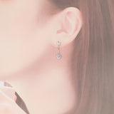 デザインジュエリー エメラルドカット ドロップ ピアス Pt900プラチナ ダイヤモンド レディース【中古】【Aランク】