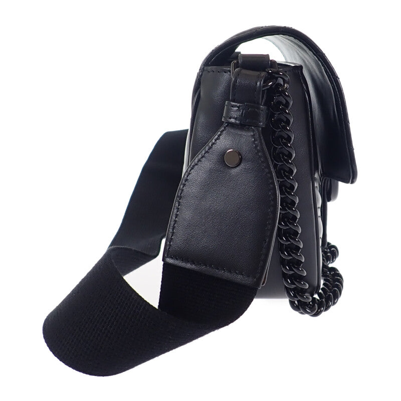 グッチ GUCCI GGマーモント キルティングレザー チェーン 739681 ショルダーバッグ カーフ ブラック レディース【中古】【ABランク】