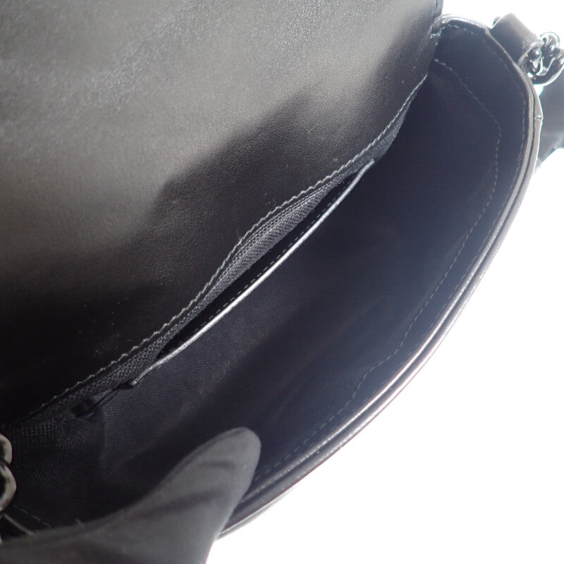 グッチ GUCCI GGマーモント キルティングレザー チェーン 739681 ショルダーバッグ カーフ ブラック レディース【中古】【ABランク】